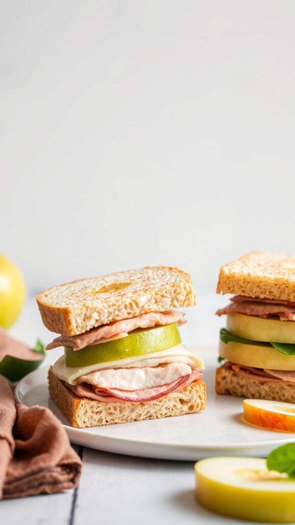 Apple Sandwiches with Turkey or Ham