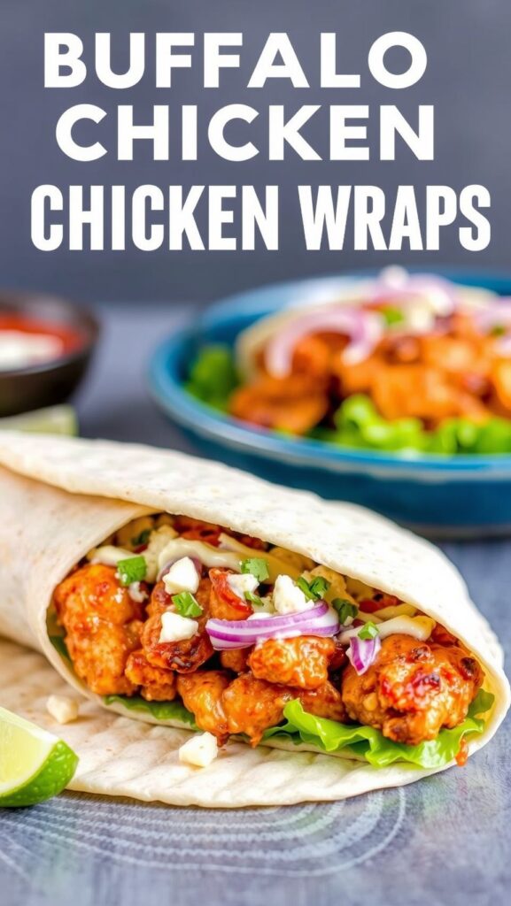 Buffalo Chicken Wraps with Blue Cheese