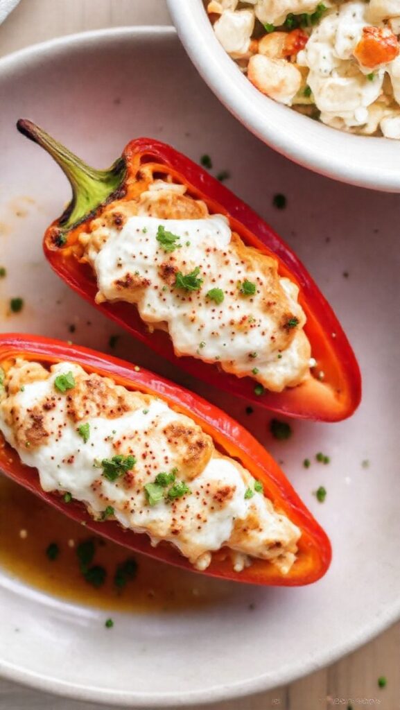 Greek Yogurt Chicken Salad Stuffed Peppers