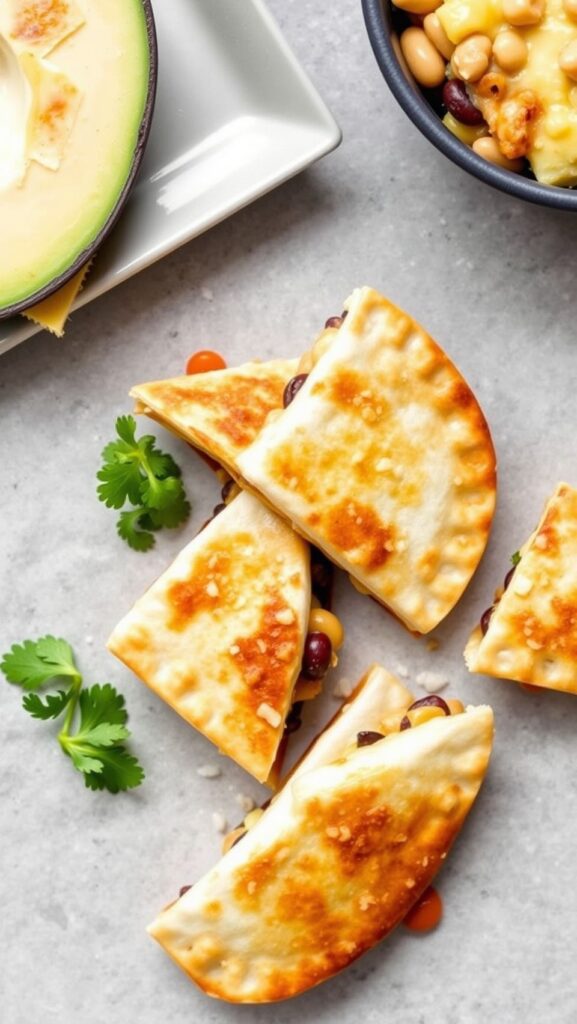 Mini Quesadillas with Cheese and Beans