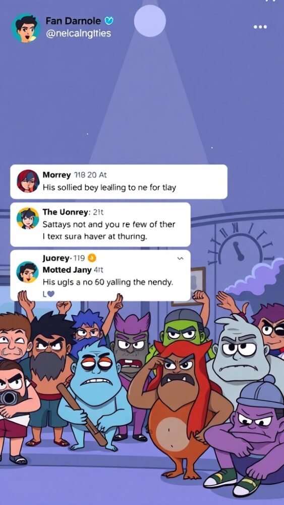 A colorful array of cartoon characters with unique designs, showcasing fan reactions and comments.