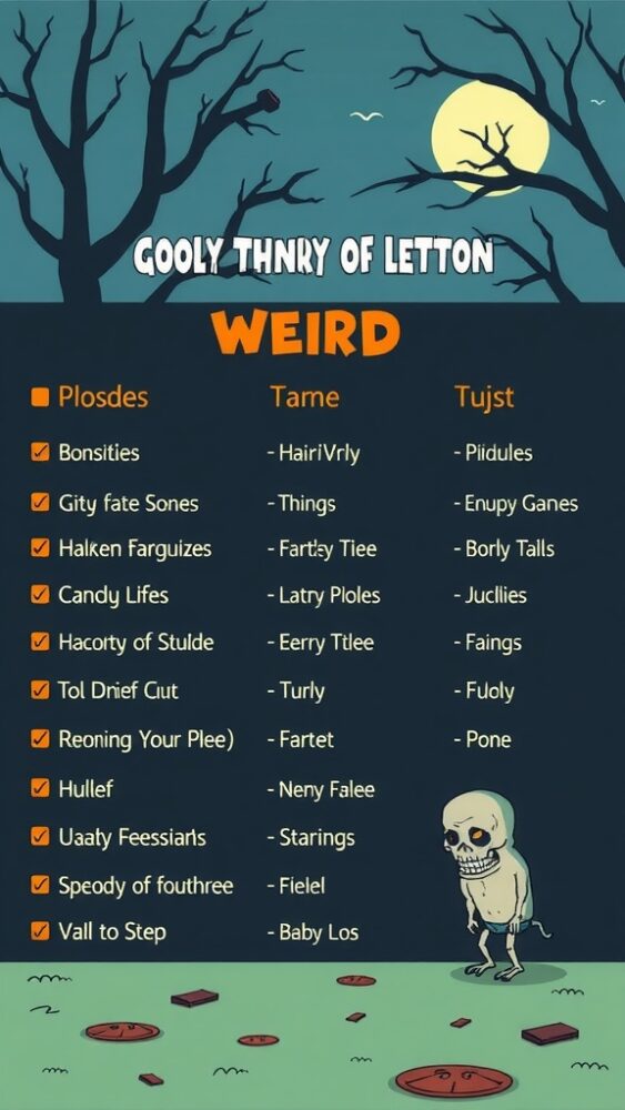 A whimsical chart ranking ugly cartoon characters based on their weird features.