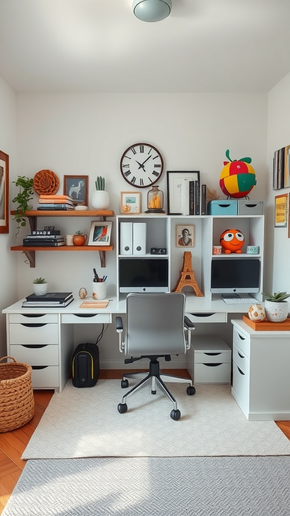 19 Inspiring Home Office Ideas You Need to Try 11 A bright and organized home office with decorative elements and a comfortable chair.