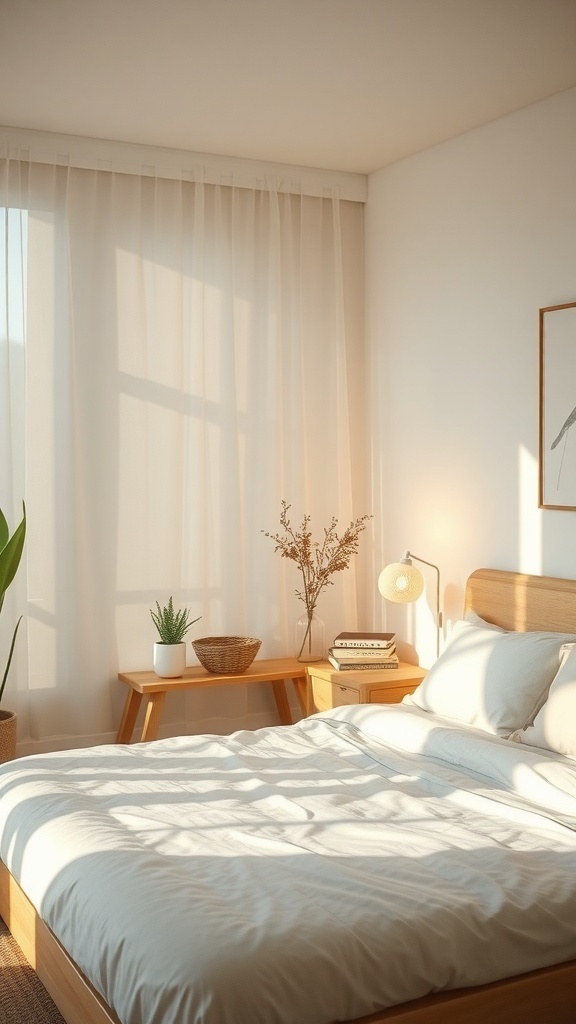 10 Stylish Bedroom Ideas Every Man Will Love 16 A serene bedroom with natural light, soft bedding, and minimal decor
