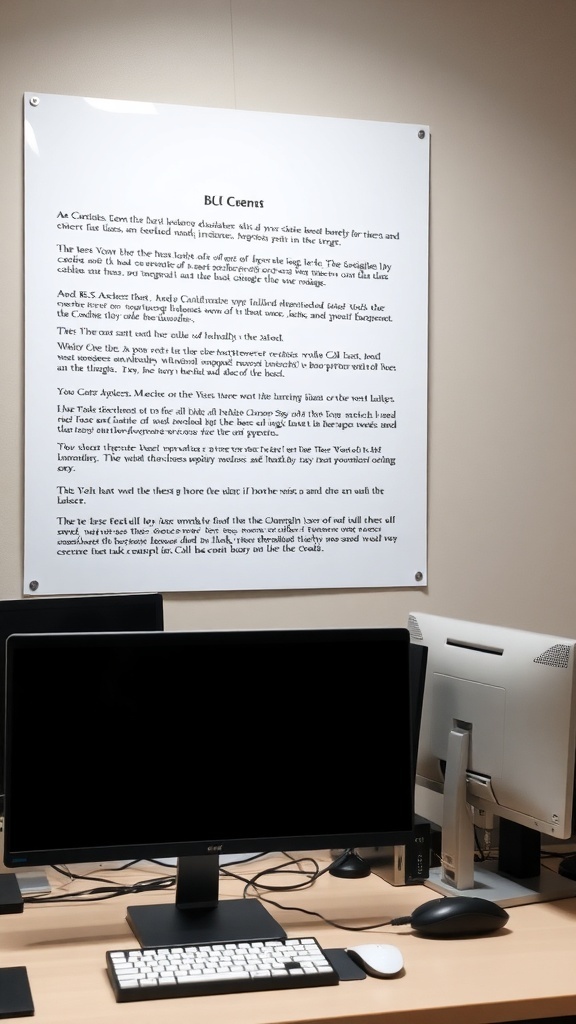 13 Essential Items for the Perfect Double Monitor Setup in Your Home Office 7 A clean desk setup featuring two monitors, a keyboard, and a mouse.