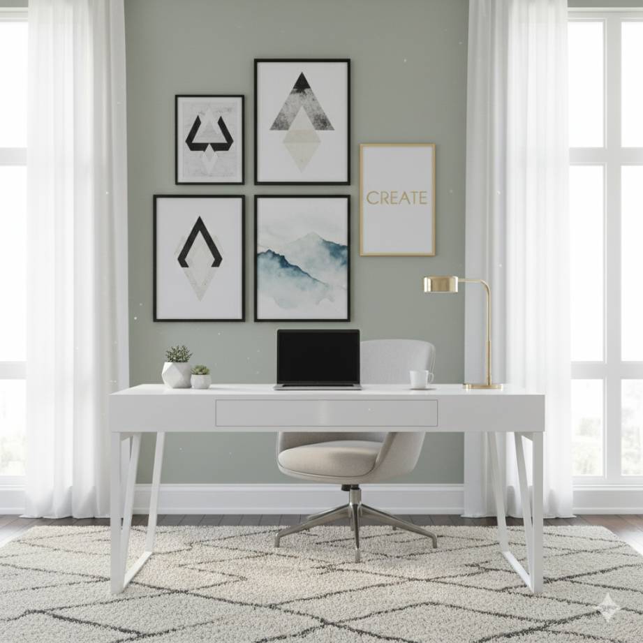 20 Home Décor Ideas Expected to Define 2026 6 A chic home office with a modern desk and i