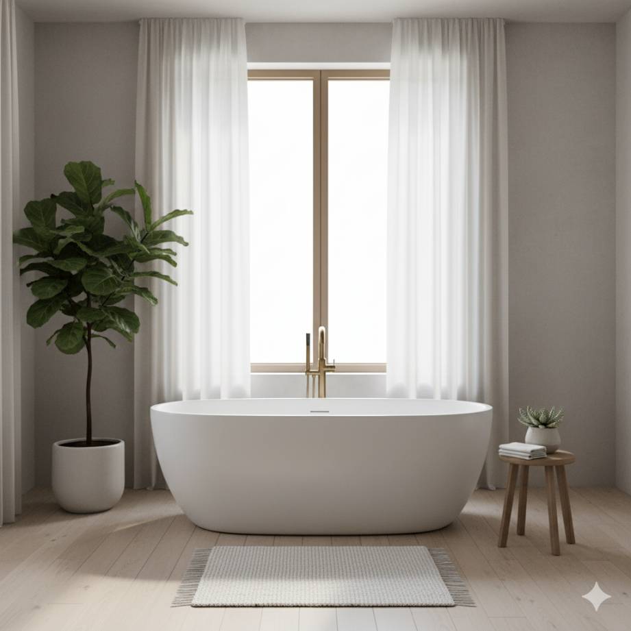 20 Home Décor Ideas Expected to Define 2026 5 A serene bathroom with a f