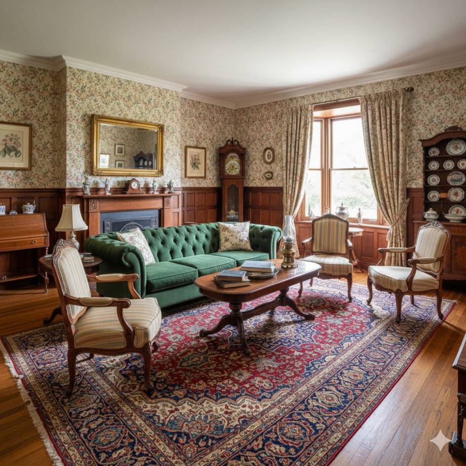 20 Home Décor Ideas Expected to Define 2026 13 A vintage inspired living room with antique f