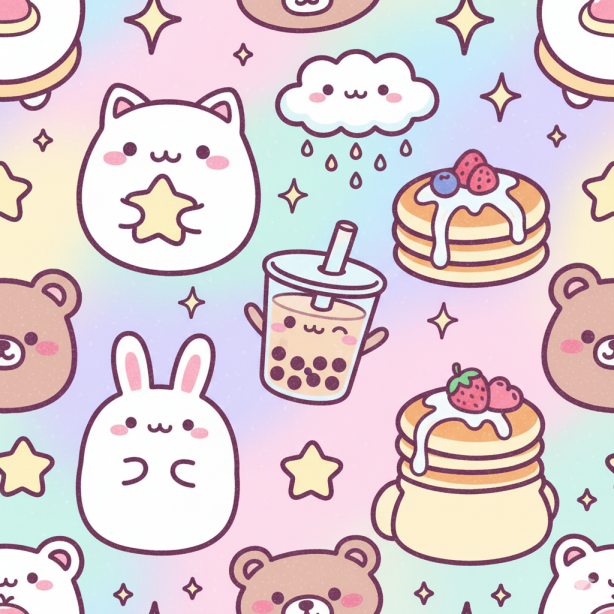 15 Wallpaper Aesthetics to Refresh Your Space (and Your Mood) 13 Kawaii Cute Japanese inspired cuteness typically using soft pastel colors and featuring adorable simple illustrations of food animals or tiny characters