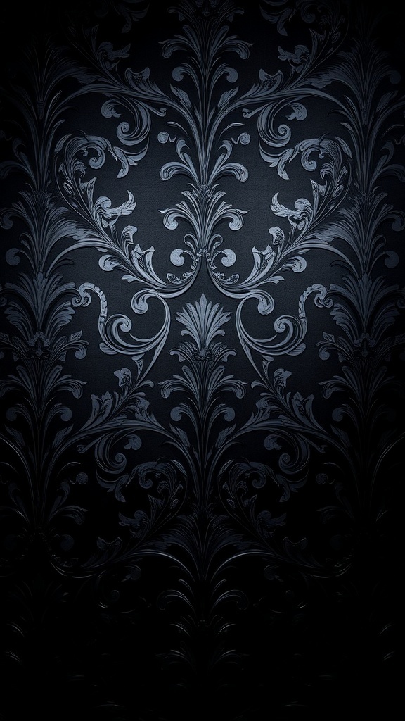 12 Stunning Black Wallpaper Ideas to Elevate Your Space 6 Textured black wallpaper with intricate patterns