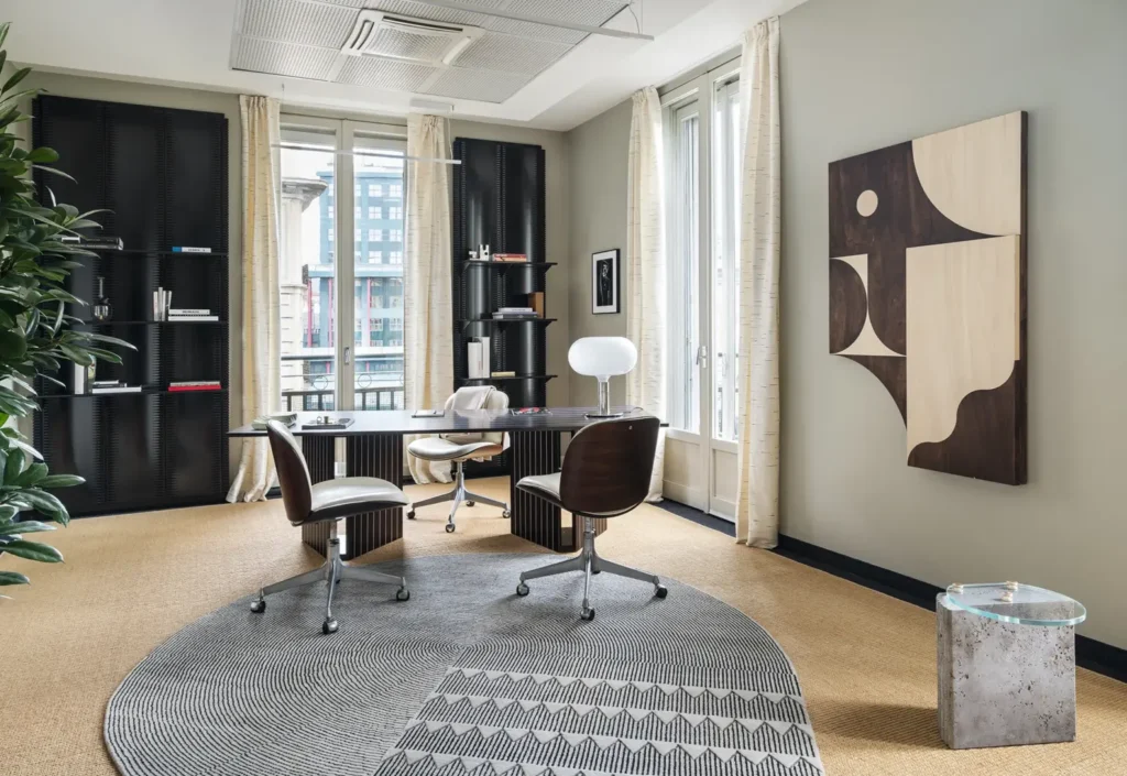 15 Chic Women’s Home Office Ideas (That Will Give Your Office a Fashion Headquarters Vibe) 3 vogue office 1536x1058 1
