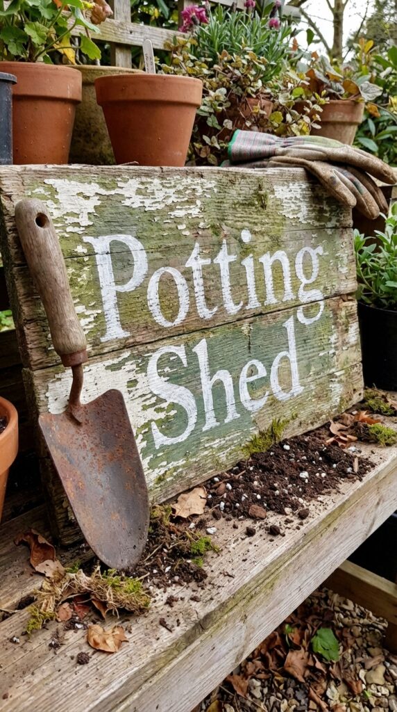 10 Rustic Garden Decor Ideas to Transform Your Outdoor Space 5 Hand painted garden sign 202603222239