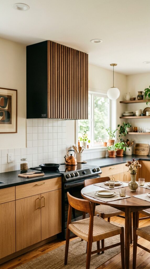 Image prompt a midcentury modern kitchen the vent 505b5e6451