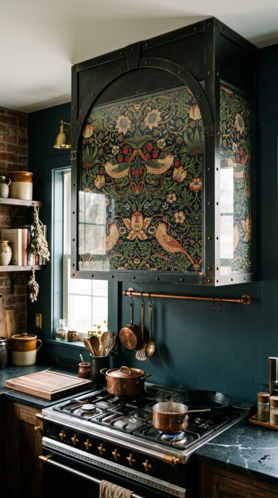 Kitchen vent hood with tapestry a5488df98a