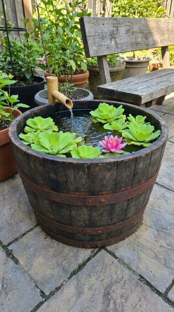 10 Rustic Garden Decor Ideas to Transform Your Outdoor Space 9 Whiskey barrel aquatic 202603222244