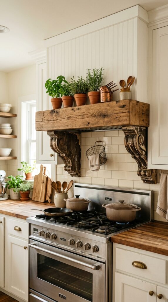 Wood shelf on vent hood 6e47898028