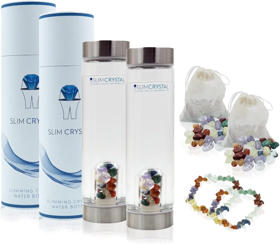 SlimCrystal water bottle and crystals