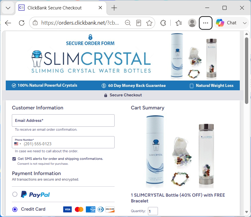 Slimcrystal Checkout Page