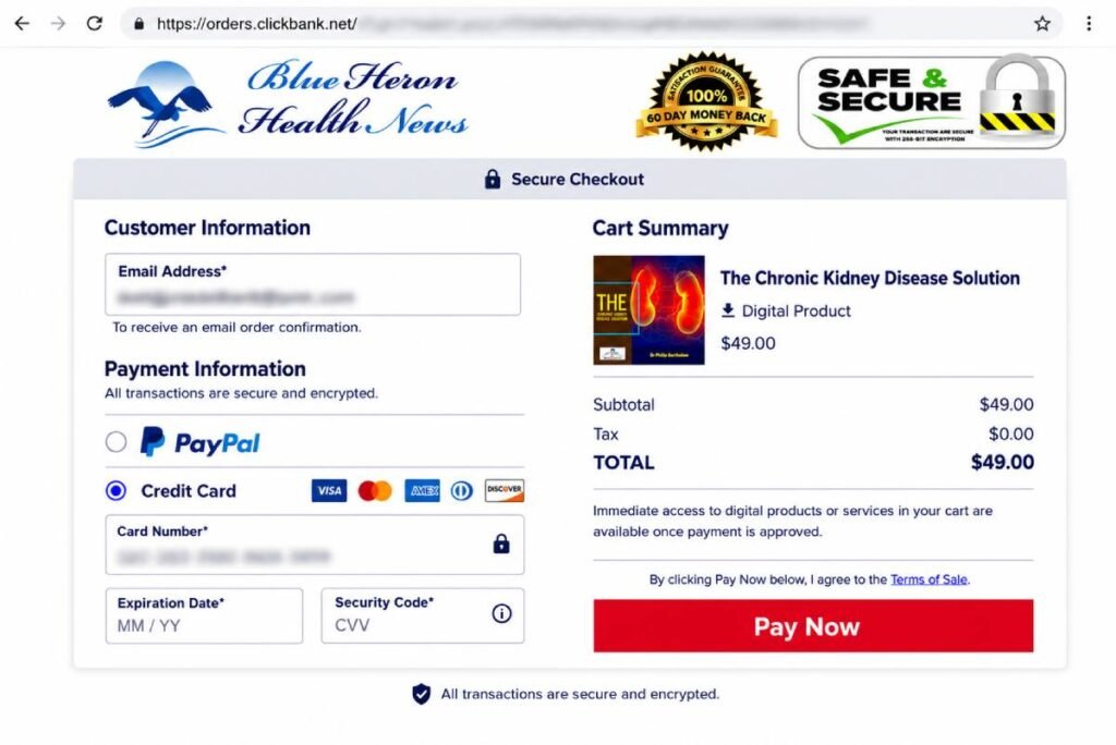 chronic kidney solution checkout page