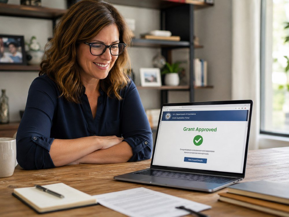 LeskoHelp review 2026 - woman finding government grants and financial assistance programs online with Matthew Lesko membership