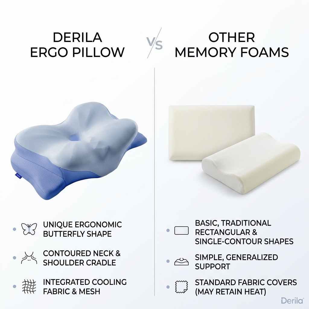 Derila Ergo Pillow vs Other Memory foams