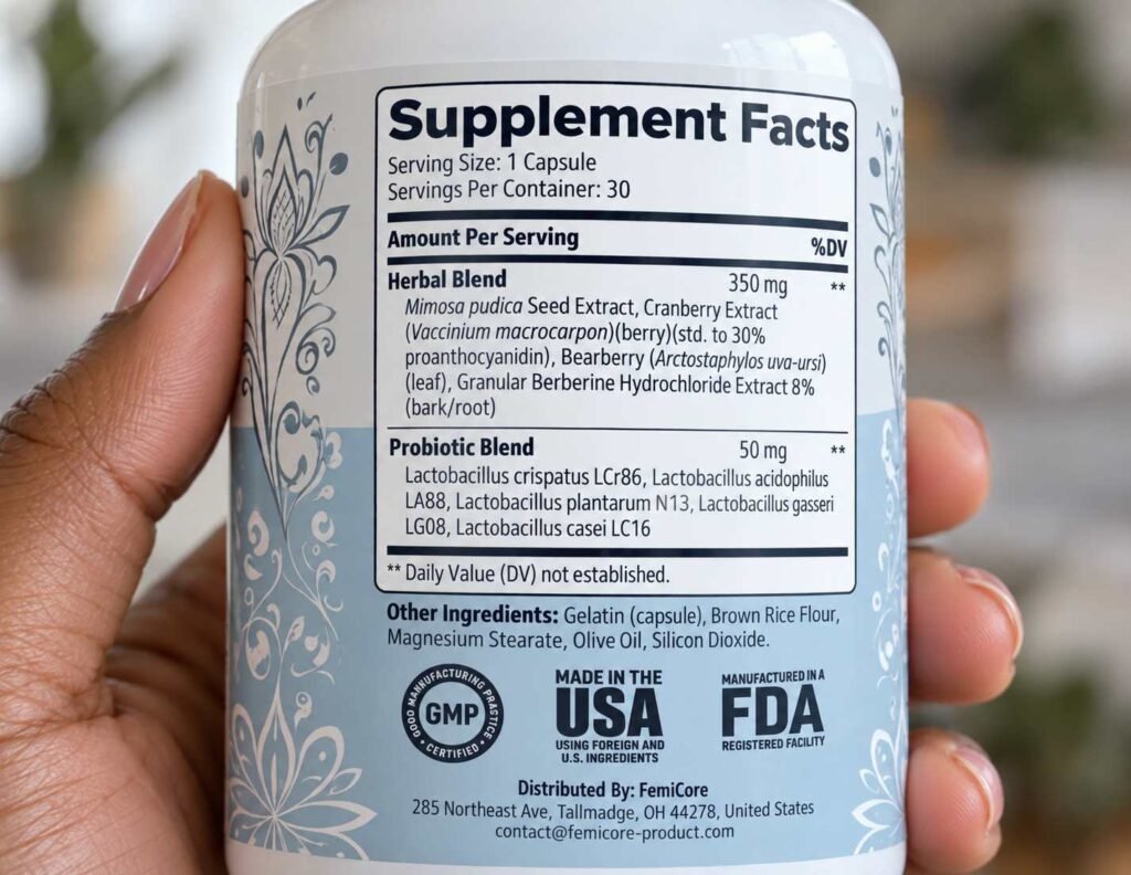 FemiCore Review (2026): My Honest Verdict on This Women's Bladder Supplement — Ingredients, Complaints, and Whether It's Worth Buying 2 Femicore bottle with ingredient