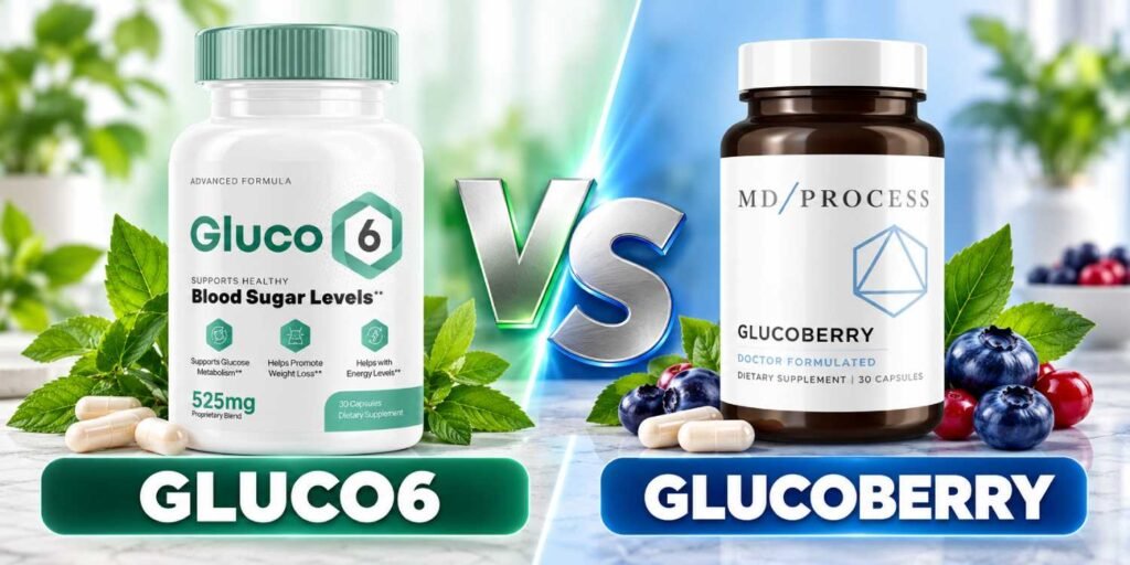 Gluco6 vs GlucoBerry (2026): Ingredients, Price, Refund Terms, Stimulants, Side Effects and Which Blood Sugar Formula Is Worth Buying 1 Gluco6 vs GlucoBerry