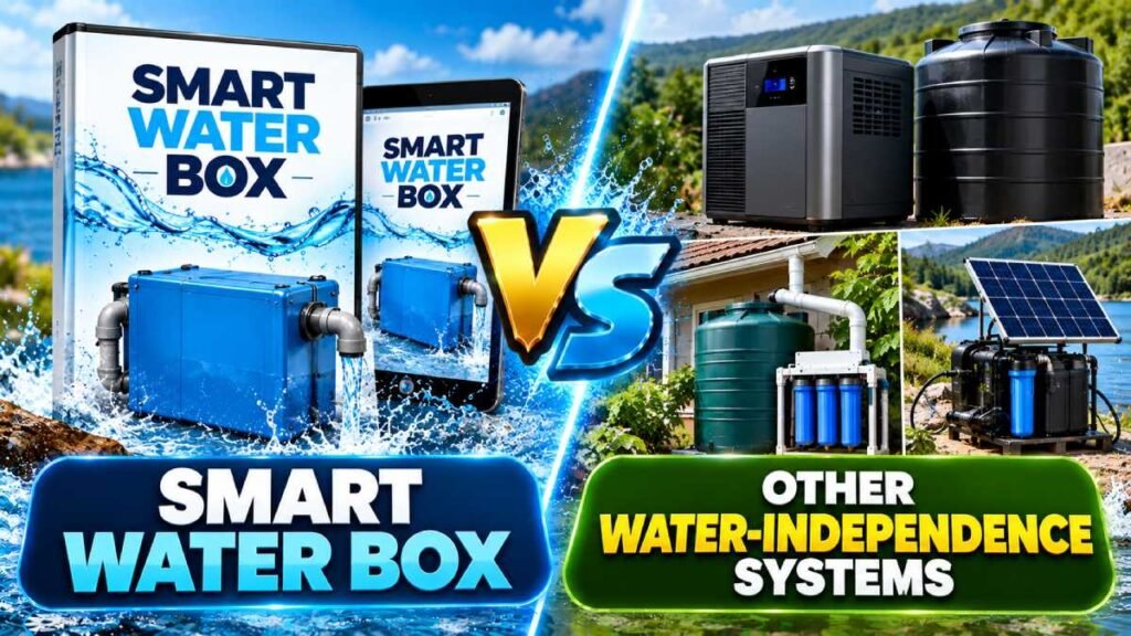 Smart Water Box vs Other Water-Independence Systems: The Honest 2026 Comparison (AWG Blueprints, Rainwater Harvesting, Filtration Kits & Commercial Units) 1 Smart Water Box vs Other Water-Independence Systems